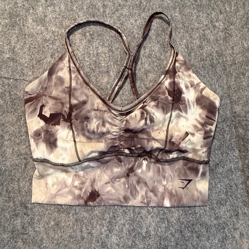 Gymshark‎ Camo Sports Bra Womens S Strappy Back Medium Support